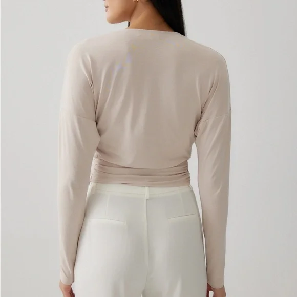 Love, Bonito Rebekah Cupro Knotted Crop Top - Picture 2 of 5